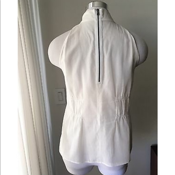 VINCE Blouse Ruffle Front Sleeveless Sz 2 - Picture 3 of 15